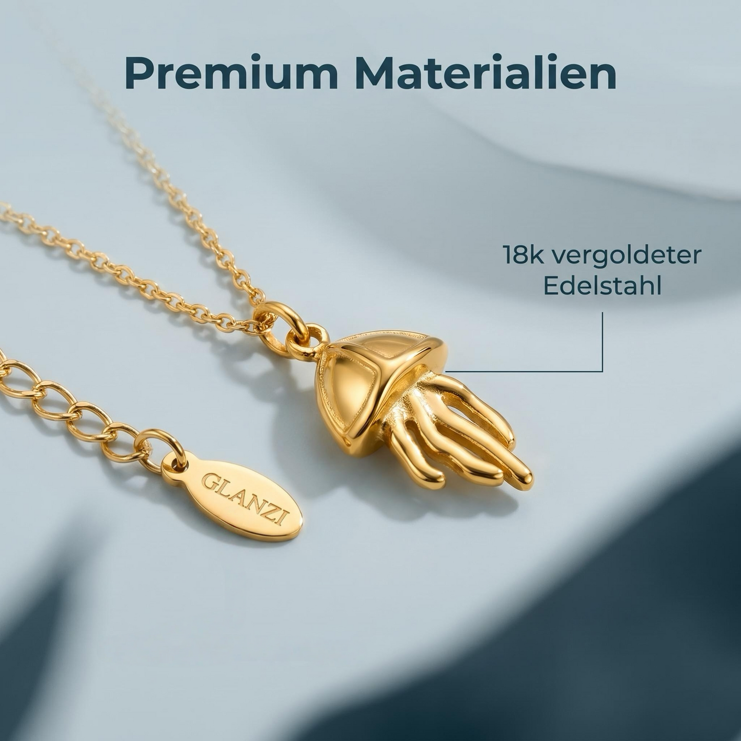 GLANZI Ocean Spirit Halskette – Quallen Anhänger in Gold oder Silber