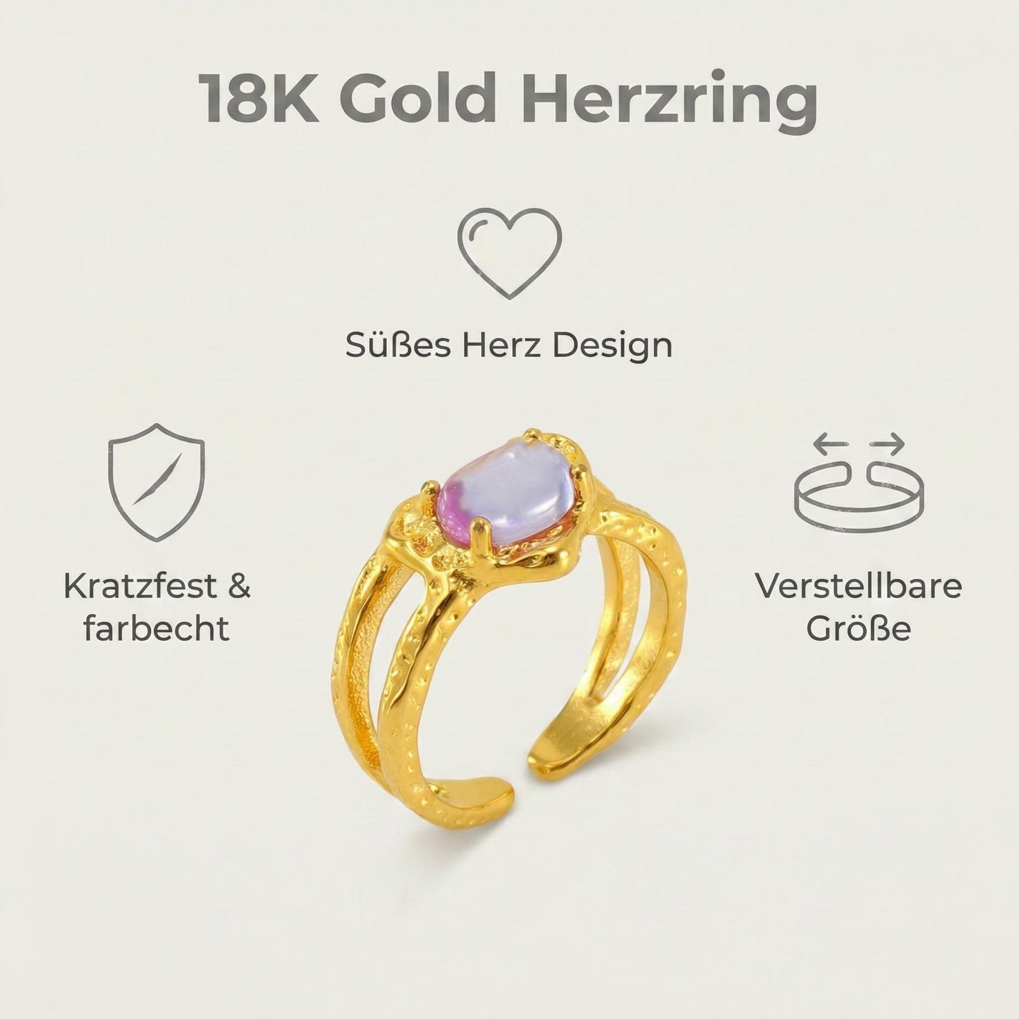 GLANZI Herz Ring