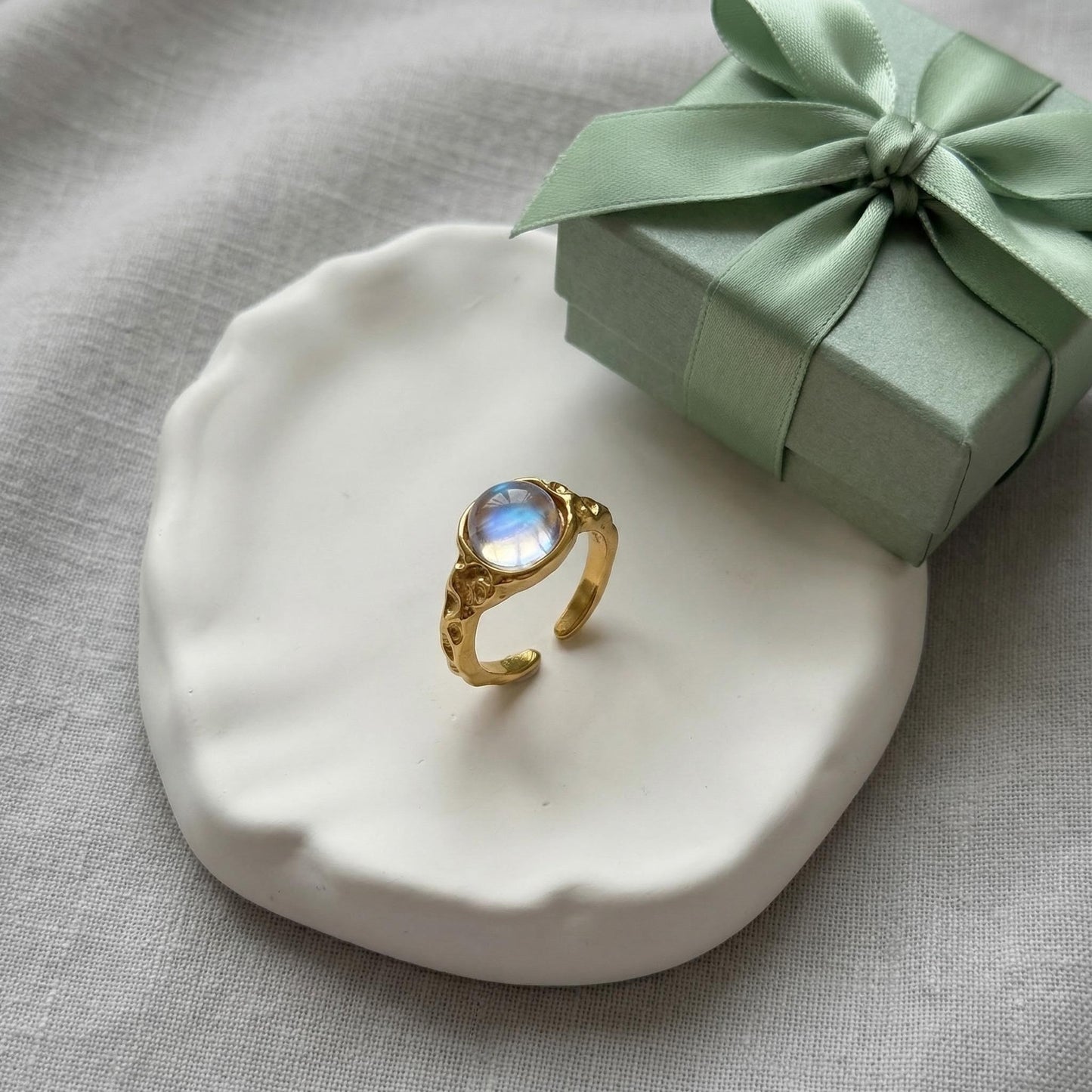 GLANZI Vintage Ring mit Glasstein