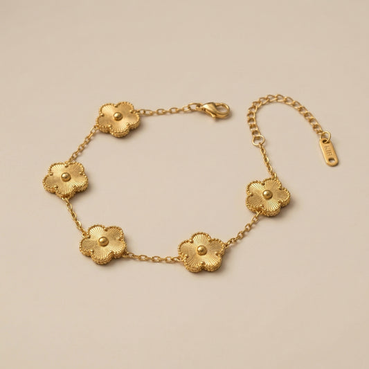 GLANZI Fünfblättriges Design Blumen Armband