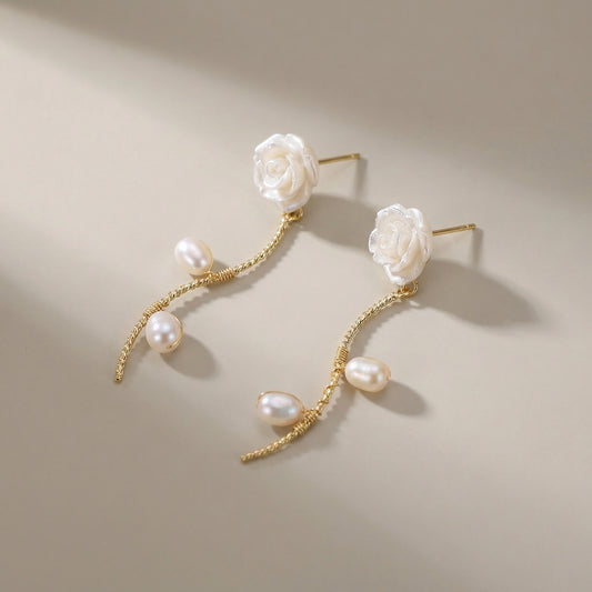 Ohrringe mit Süßwasserperle und Rosa