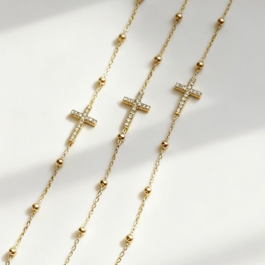 GLANZI Kreuz Armband mit Zirkonia