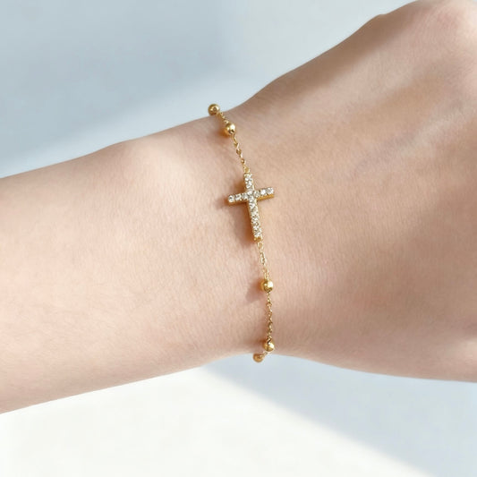 GLANZI Kreuz Armband mit Zirkonia