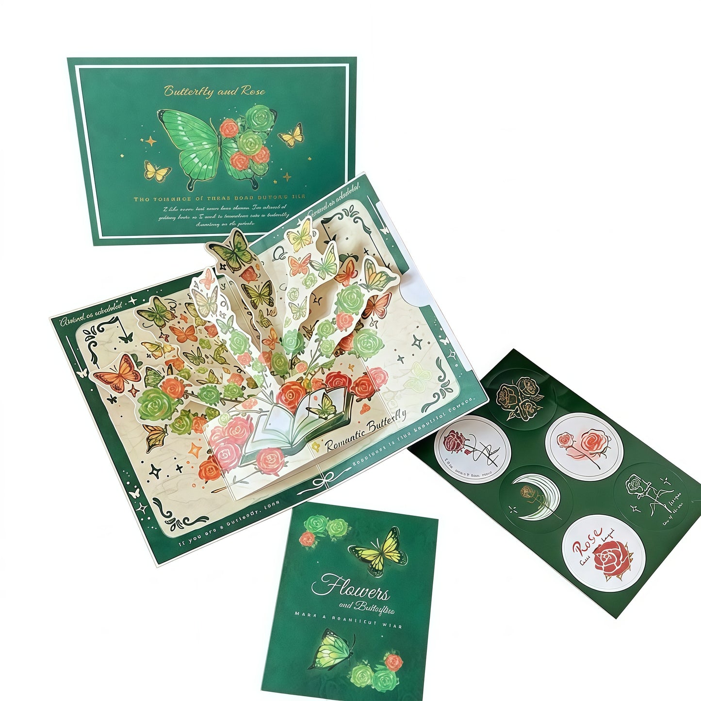 GLANZI Secret Garden 3D Grußkarte – Schmetterlings Bouquet mit Waldzauber