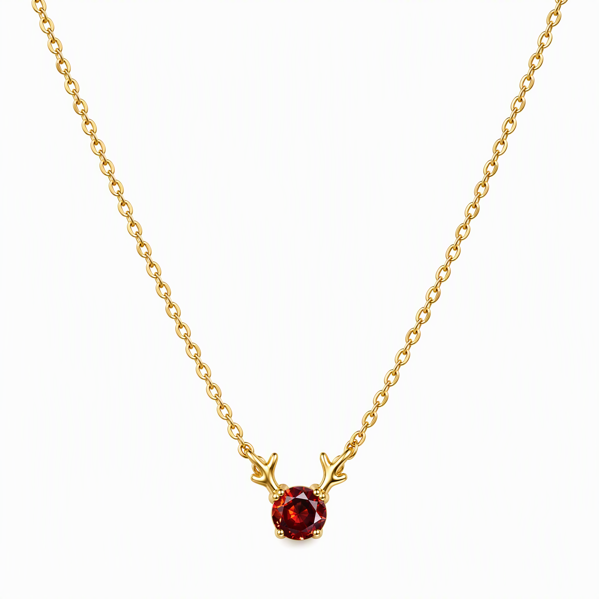 GLANZI Ruby Reindeer Schmuckset – Ohrringe, Halskette & Armband