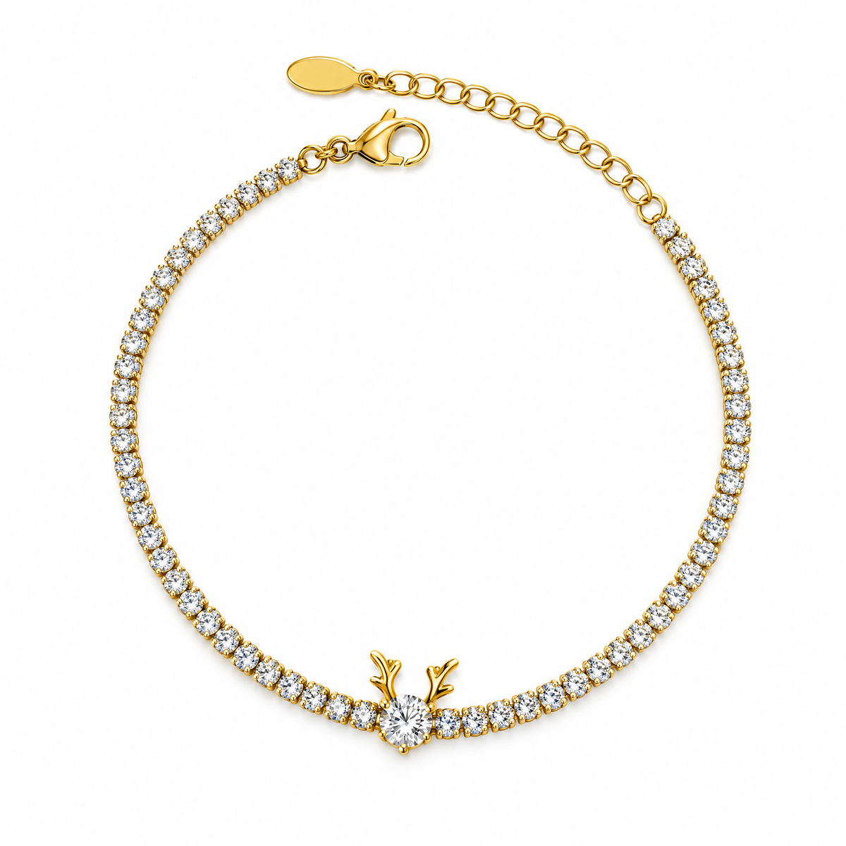 GLANZI Snow Reindeer Schmuckset – Ohrringe, Halskette & Armband