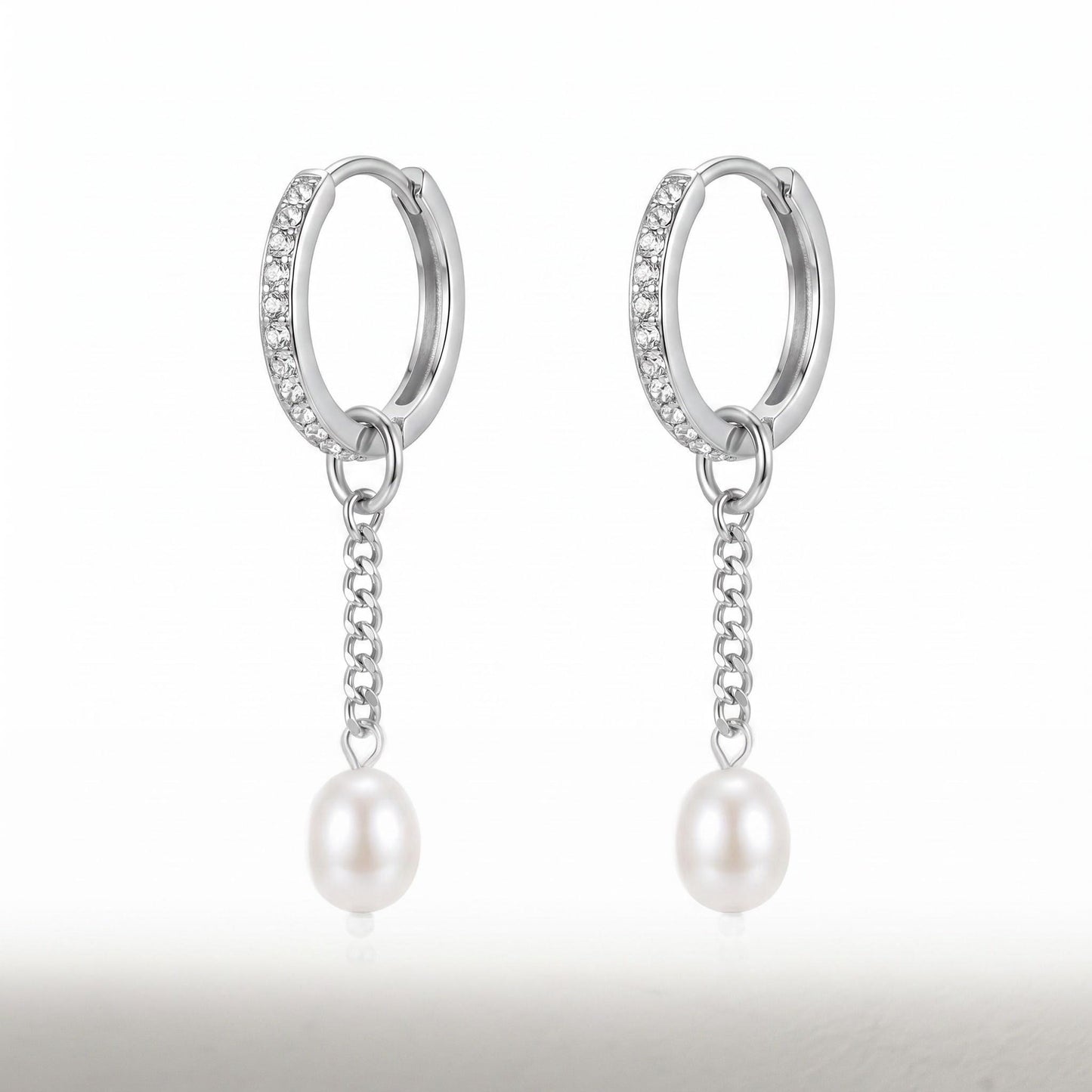 GLANZI Pearl Drop Ohrringe – Kette mit Tropfenperle, 18K Vergoldet