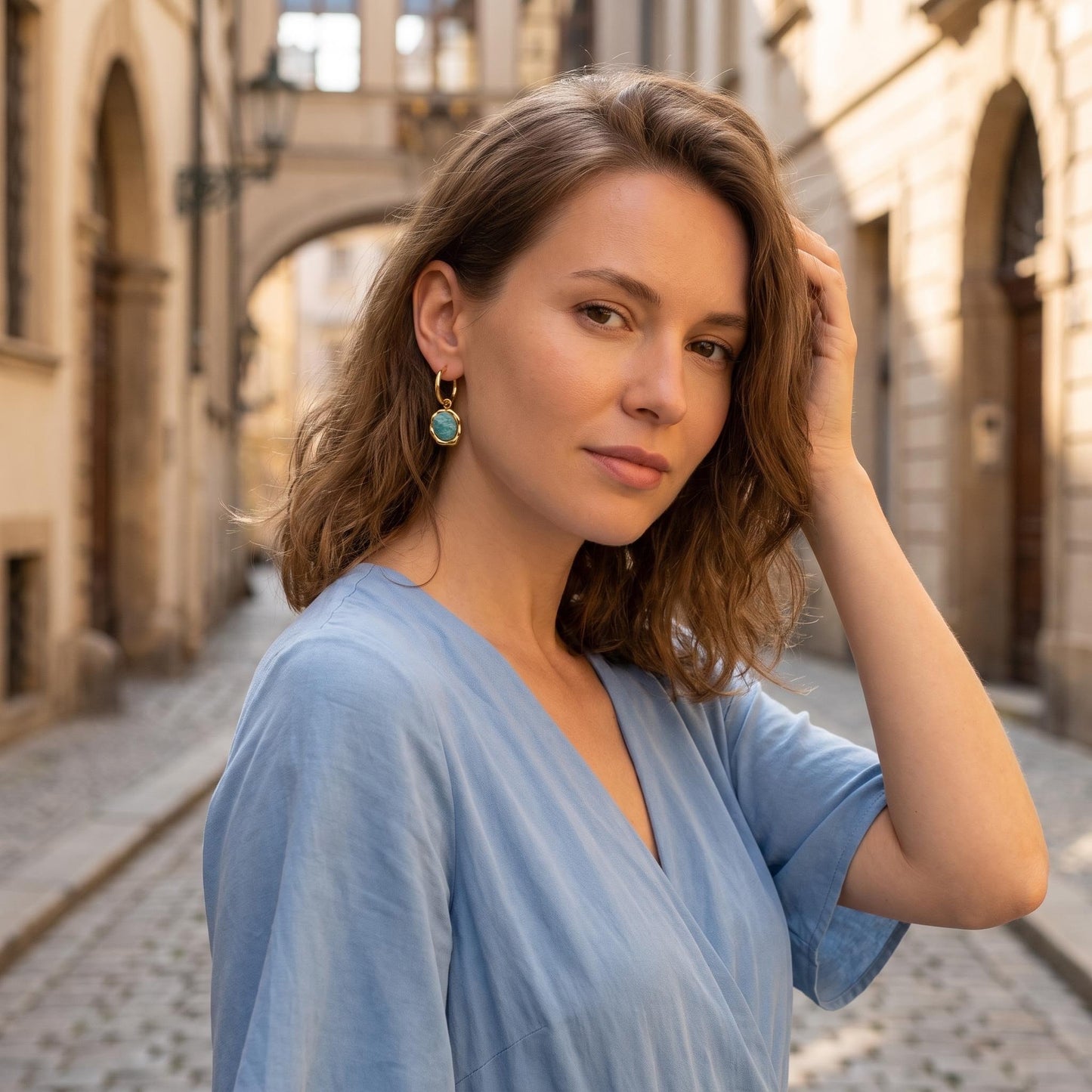 GLANZI Terra Muse Ohrringe – Naturstein mit 18K Vergoldung