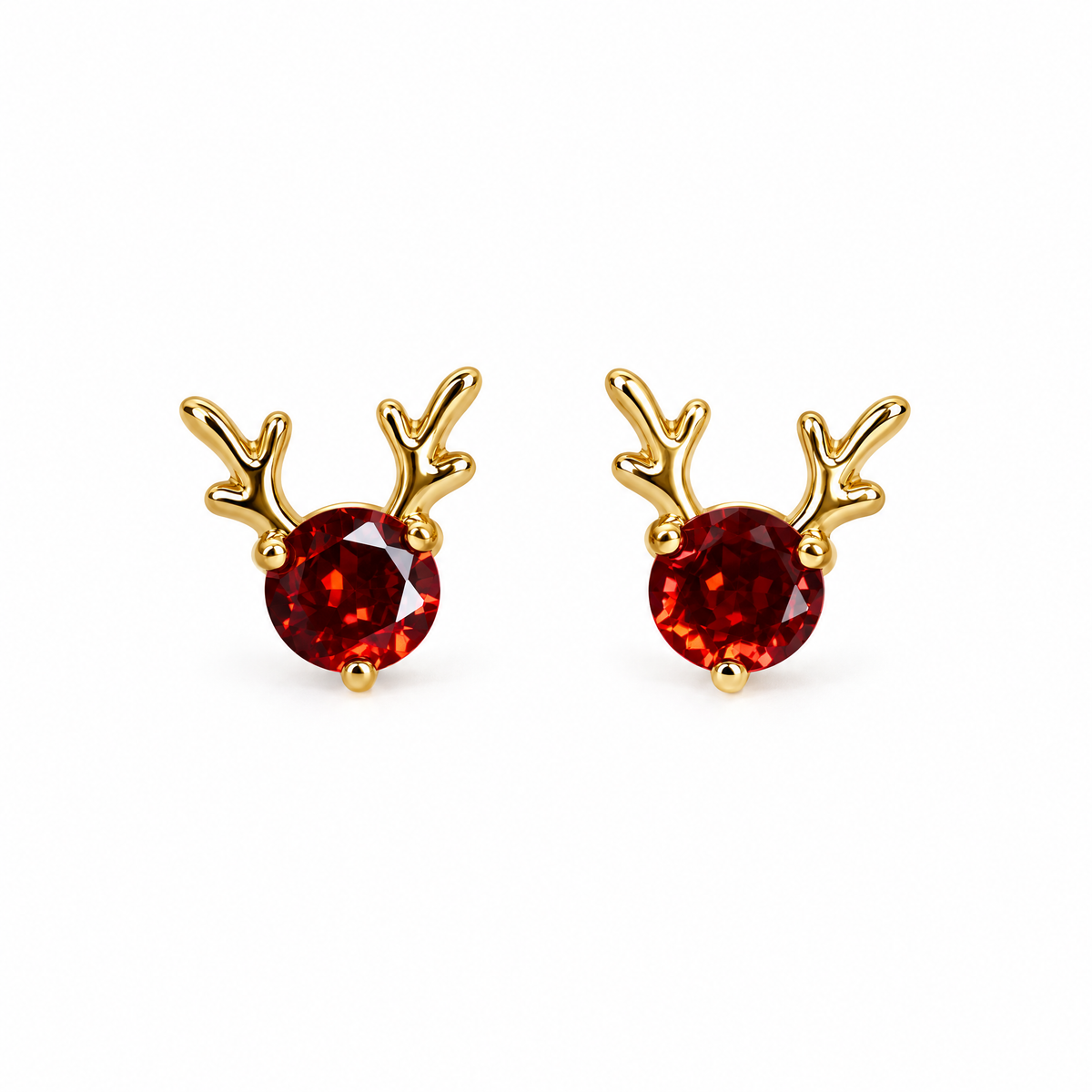GLANZI Ruby Reindeer Schmuckset – Ohrringe, Halskette & Armband
