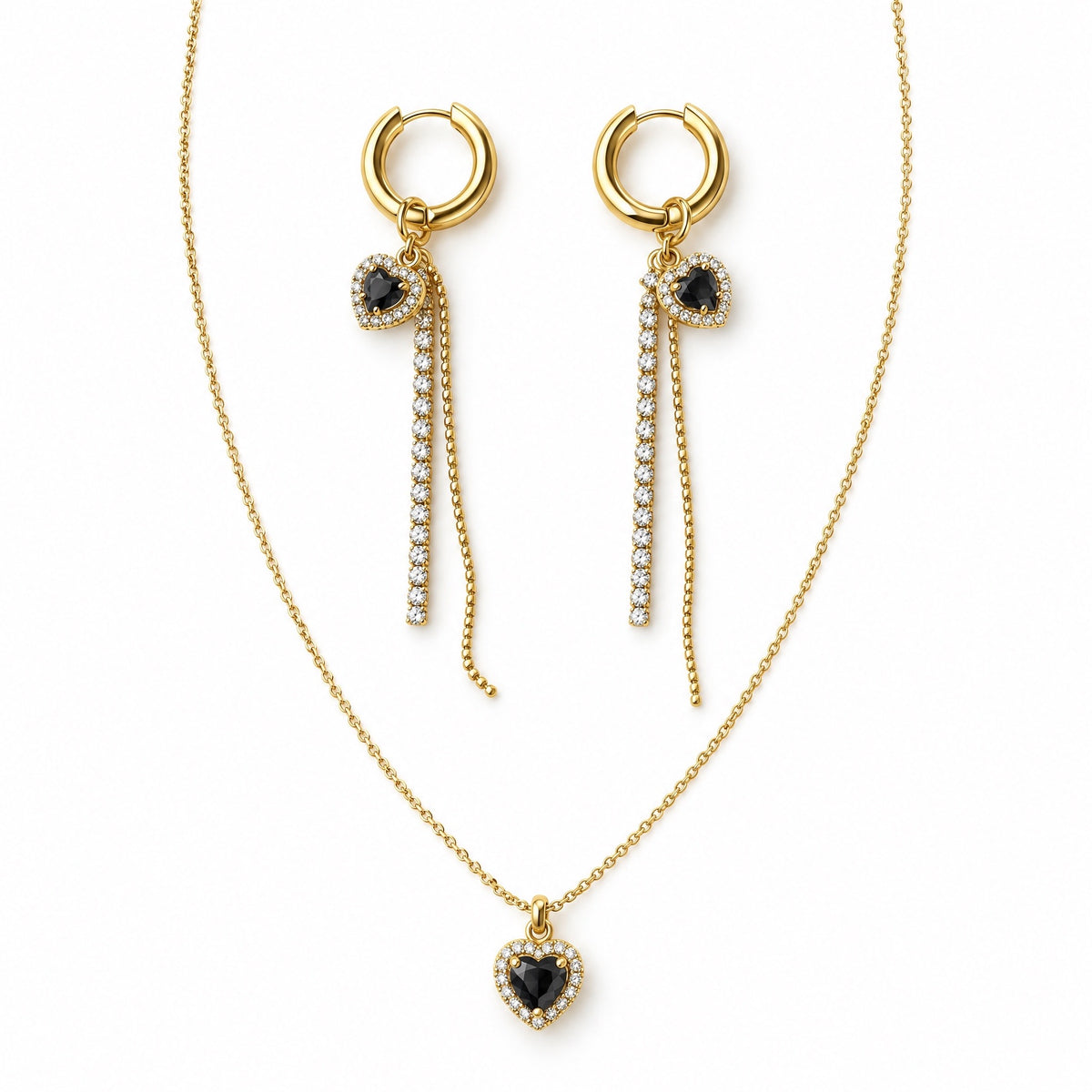 GLANZI Midnight Heart Schmuckset