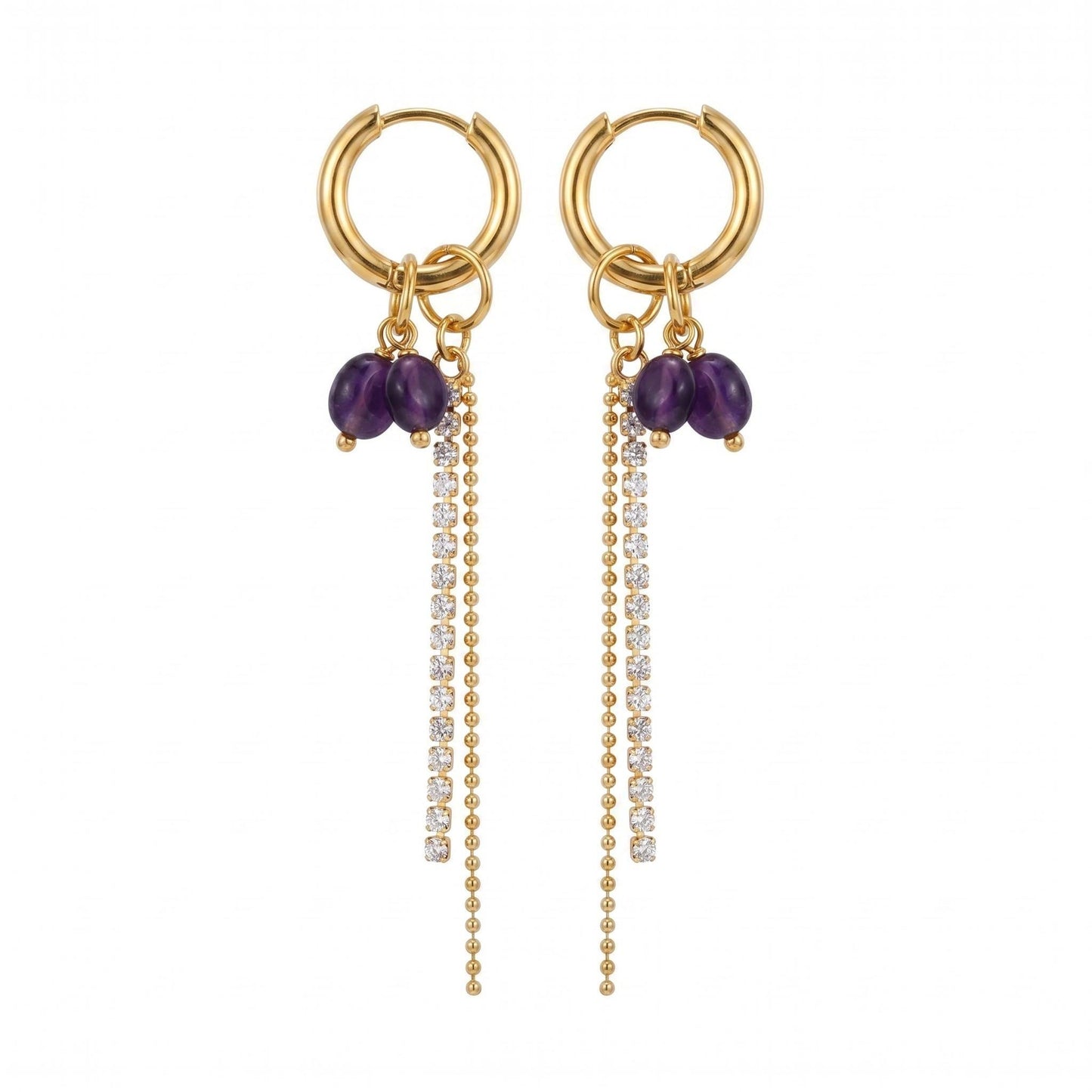 GLANZI Aura Tassel Ohrringe – Perle, Aquamarin oder Amethyst