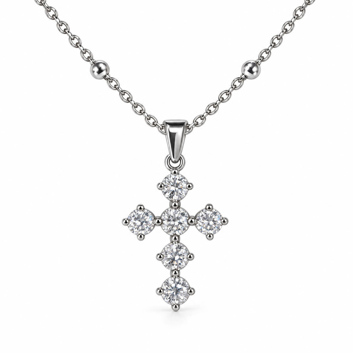 GLANZI Divine Spark Halskette – Funkelndes Kreuz mit Zirkonia